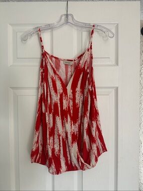 Red Brushstroke V-Neck Cami Top